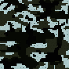 Digital camouflage pattern. Abstract military fabric and fashion texture.