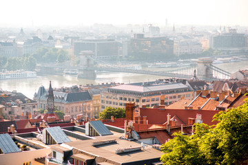 Cityscape view on Budapest city during the daylight in Hungary