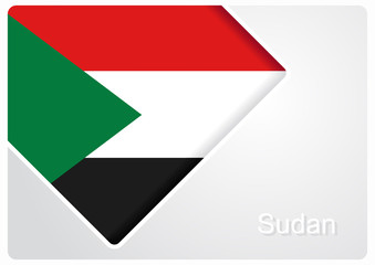 Sudanese flag design background. Vector illustration.