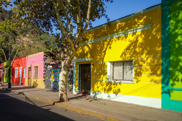 Santiago city street in Bellavista, Chile