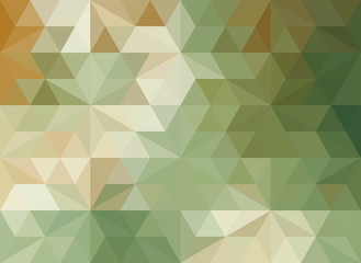 Horizontal green color polygonal banner. Vector Background