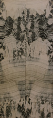 Pomegranate skarn texture. Polished cut ornamental stone.