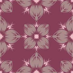 Fototapeta na wymiar Seamless background. Floral purple red pattern