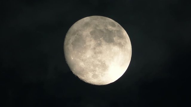 Big full moon cloud movement in 4K 