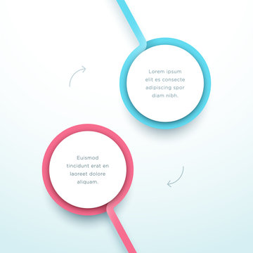 Abstract Circle 2 Step Infographic 3d Colorful Vector