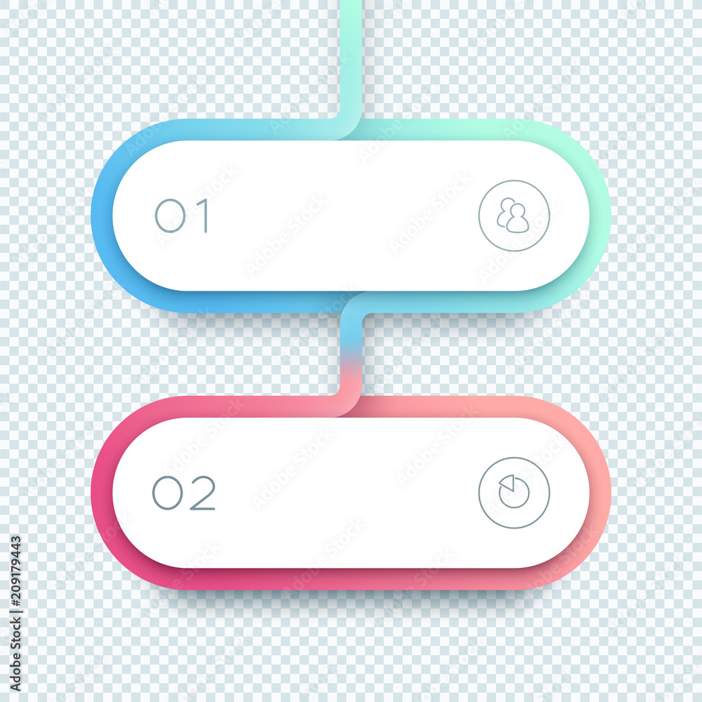 Poster vector 2 step gradient 3d shapes list infographic