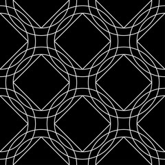 Geometric ornament. Black and white seamless pattern
