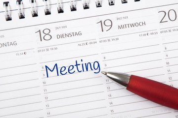 Eintrag im Kalender: Meeting