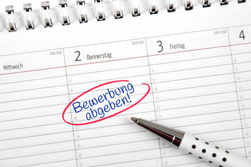 Eintrag im Kalender: Bewerbung abgeben!