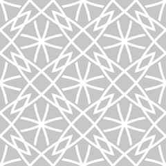 Gray and white geometric ornament. Seamless pattern