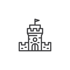 Castle tower outline icon. linear style sign for mobile concept and web design. Stone tower simple line vector icon. Symbol, logo illustration. Pixel perfect vector graphics
