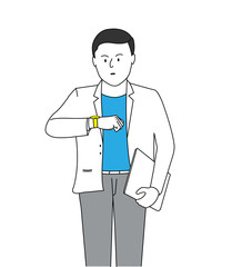 businessman looking at handwatch