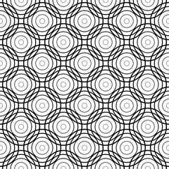 Fototapeta premium Black geometric ornament on white background. Seamless pattern