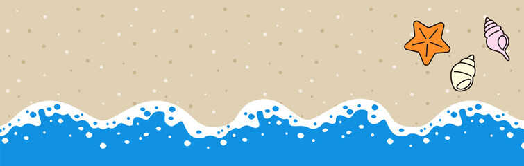 波打ち際　ヒトデ・貝殻