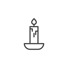 Candle outline icon. linear style sign for mobile concept and web design. Candlelight simple line vector icon. Symbol, logo illustration. Pixel perfect vector graphics