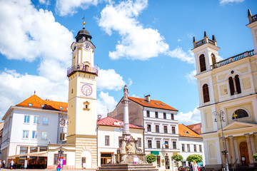 Fototapeta na wymiar Old city center in Banska Bystrica city during the sunny weather in Slovakia