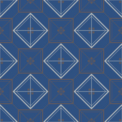 Seamless blue background. With geometric patterns