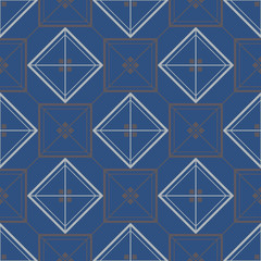 Seamless blue background. With geometric patterns
