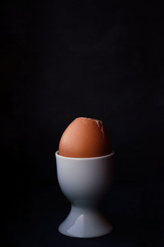 Cracked shell of a boiled egg