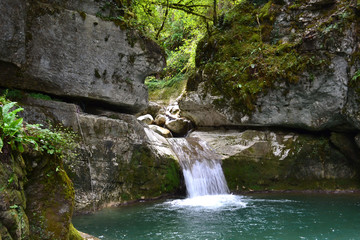 Cascades du Vercors, cascade blanche de Saint Eulalile en Royans, Pont en Royans, Vercors, France