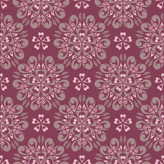 Floral red seamless background