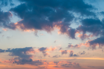 Obraz na płótnie Canvas Dramatic clouds sky.