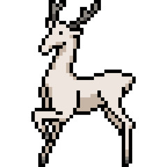 vector pixel art white deer