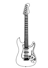 Fototapeta na wymiar Electric guitar sketch vector
