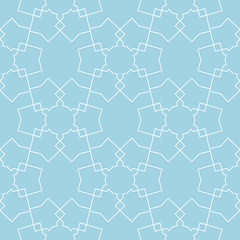 Navy blue and white geometric ornament. Seamless pattern