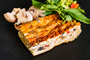 vegetable casserole  on black background