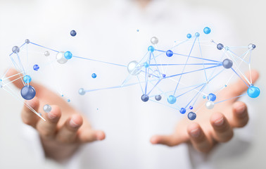 Obraz premium business network people in hand