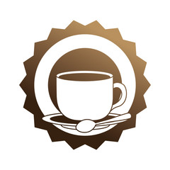 lace with delicious coffee cup isolated icon vector illustration design