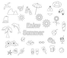 Summer item icon set