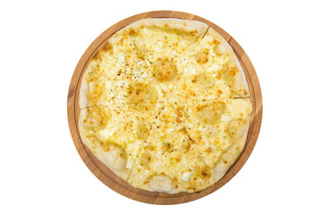 Food. Pizza italy. Flat lay. Photo of food.Food photo. View from above. on the plate. white background, isolated. Suitable for restaurant menu