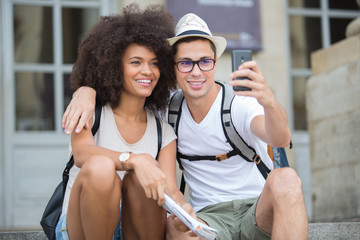 young couple doing a selfie