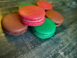 composition of bright macaroons