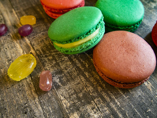 composition of bright macaroons