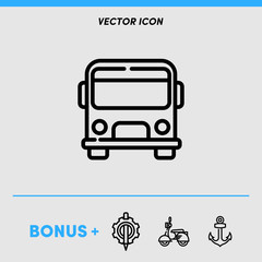 Bus icon vector with bonus