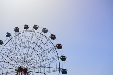 the colorful ferris wheel as a landmark in Pescara, Abruzzo, Italy