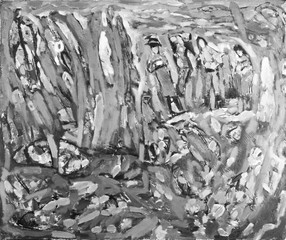 fragment paintings in the style of ethnic avant-garde, innovative connecting creative...