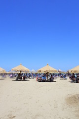 the beach with the Adriatic sea in Pescara, Abruzzo, Italy