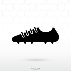 Football shoe or soccer boot icon. Soccer sport sign and symbol for template design. Vector.