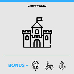 Castle icon vector with bonus
