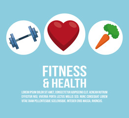 Fitness and health elements infographic concept vector illustration graphic design