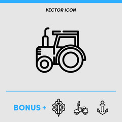 tractor icon vector with bonus