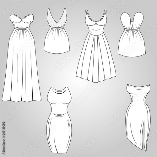 Vintage Cocktail Dresses for Drawing