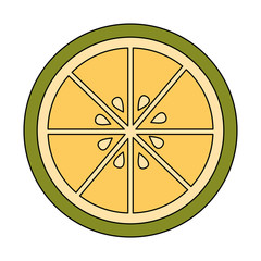slice fresh citrus lemon fruit vector illustration