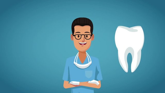 Dentist with broken tooths cartoon High Definition coloful animation scenes