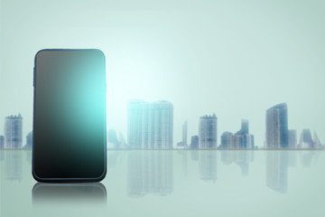 smart phone on wood board background.using wallpaper for electronic,