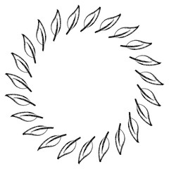 natural wreath leaves natural decoration vector illustration sketch